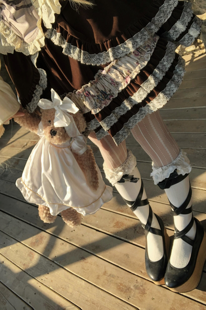 ヴェルベットフローラルレーススカート