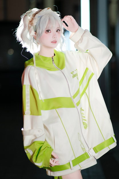 サブカルサイバージャケット+ショートパンツ+レッグカバー