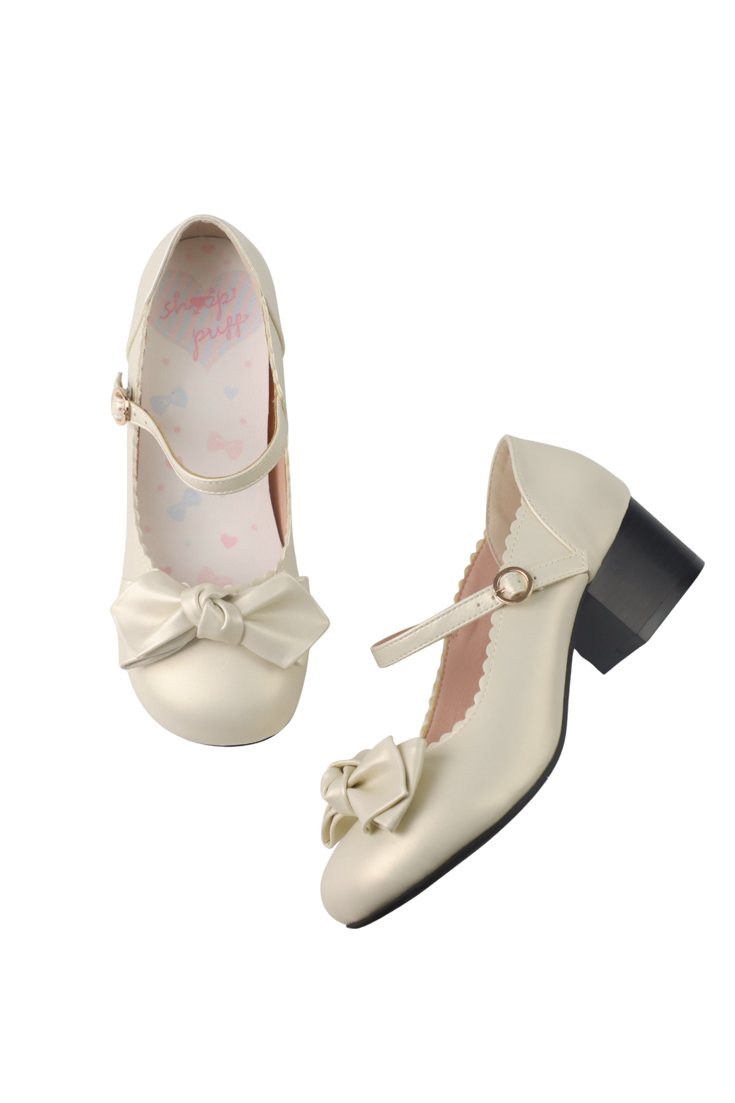 Cherry Blossom Sheepskin Bow Shoes