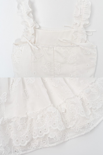 Sweet Style Pure White Girl Puffy Dress