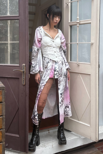 ヒョウ柄浴衣+リボン帯