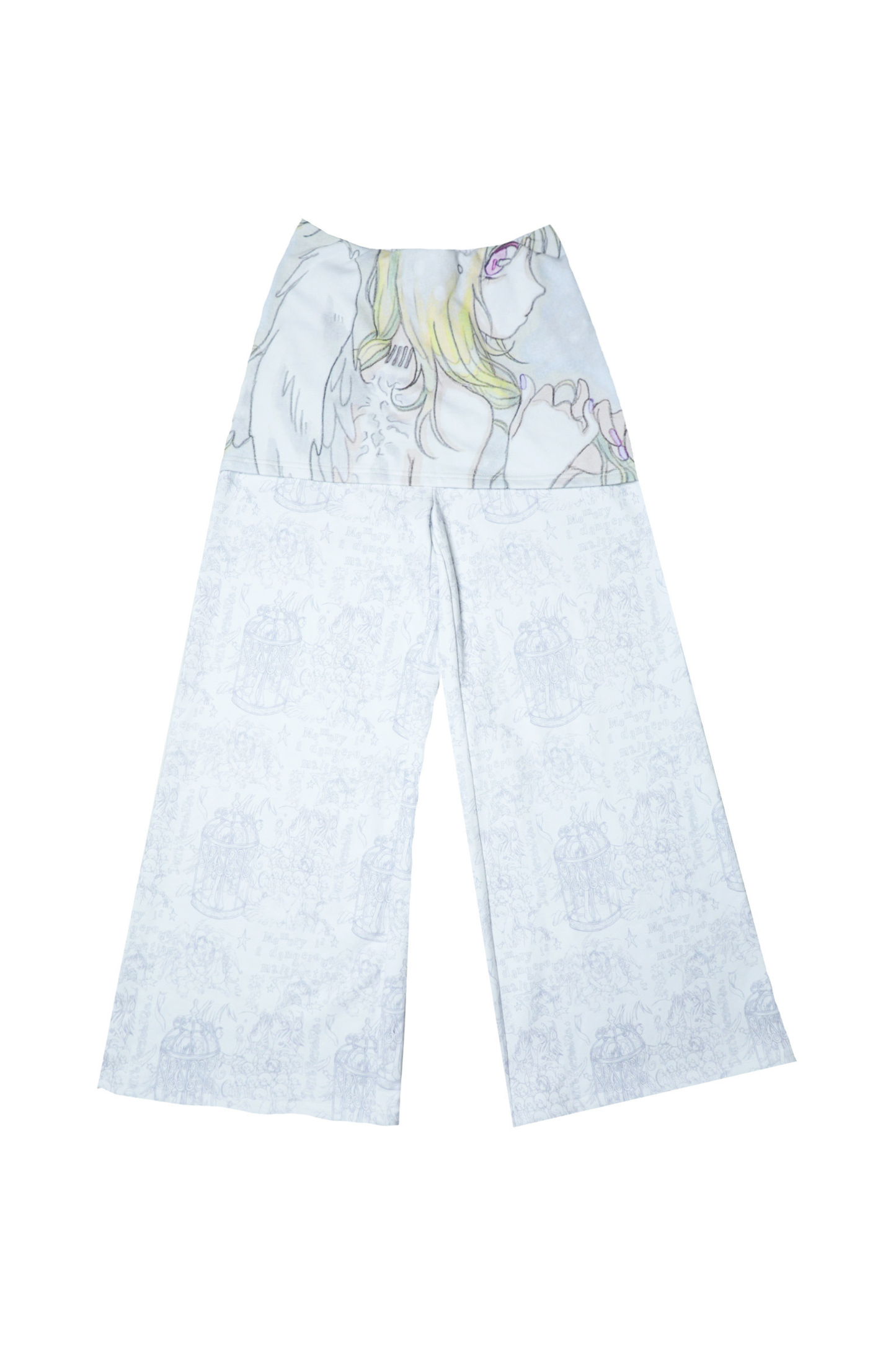 エンジェルホワイトスウェットパンツ