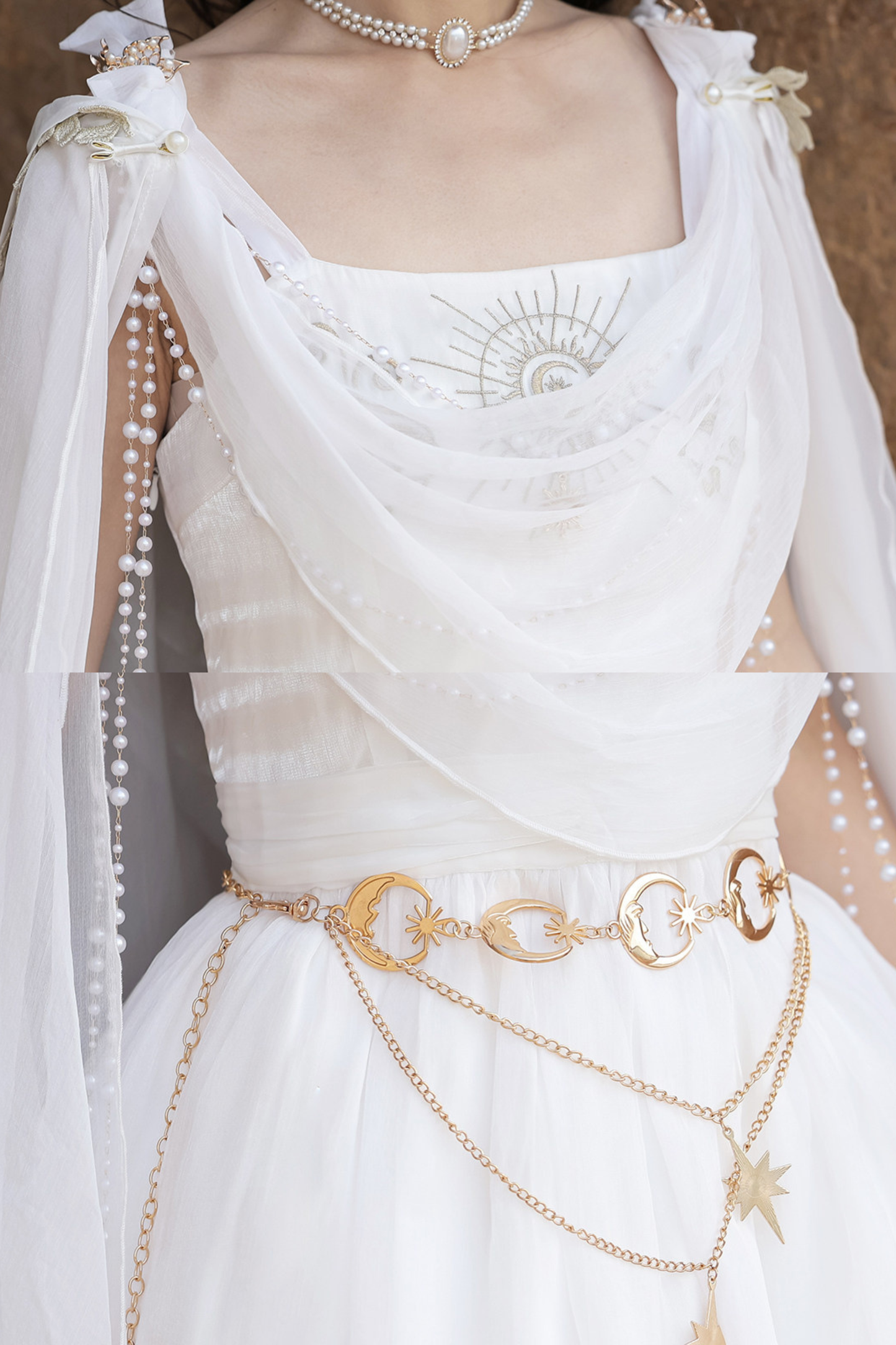 Märchenhaftes klassisches Lolita-Trägerkleid + Kapuzen-Cape