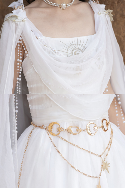 Märchenhaftes klassisches Lolita-Trägerkleid + Kapuzen-Cape