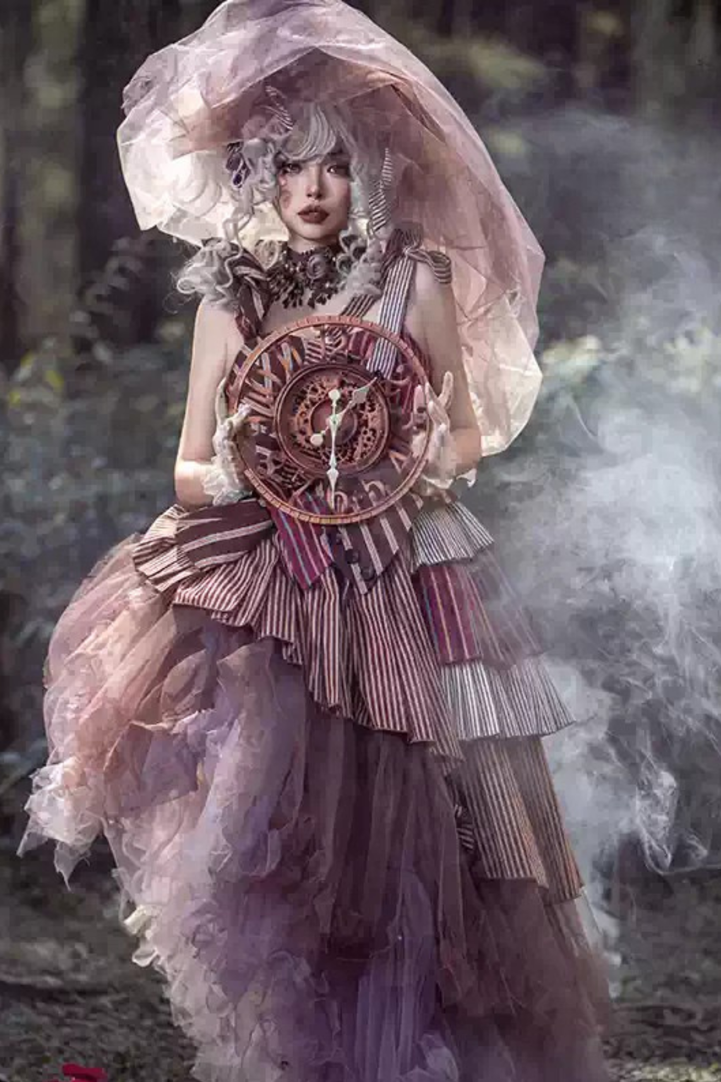 【予約商品】ストライプグリッドファンタジードレスセット＋アシメチュールスカート＋ベール