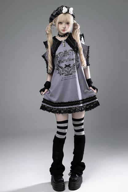 Witch Apprentice Subculture T-shirt Dress + Suspender Apron