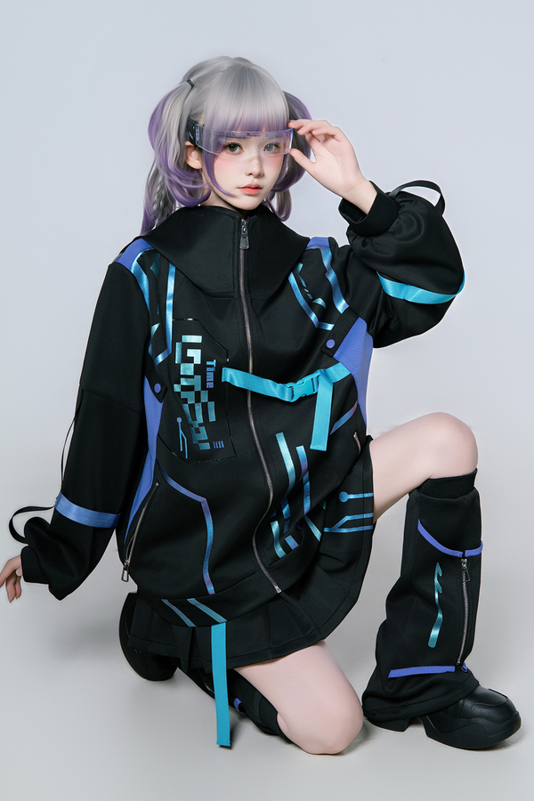 オーバーロードアニメガールジャケット+スカート＋レッグカバー