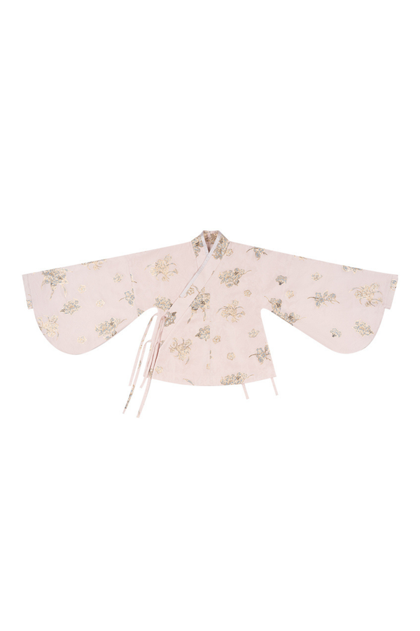 up cross collar jacket + short jacket + dress + hair band + ribbon