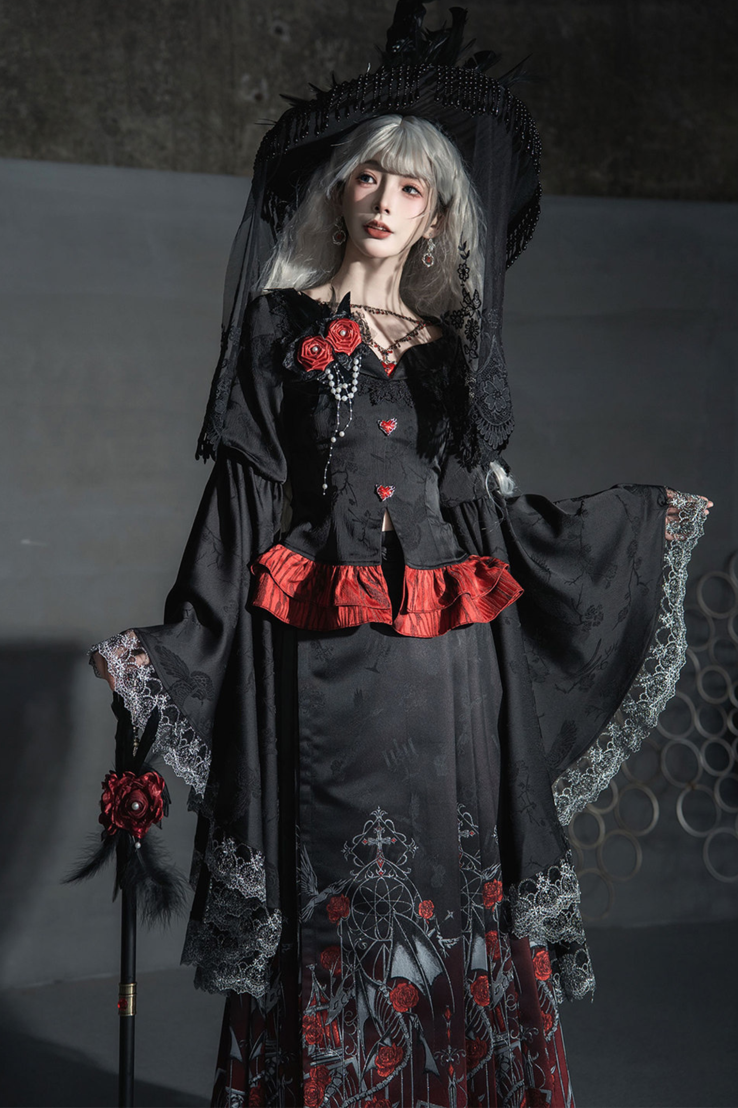 Gothic Gradient Gothic Skirt + Top + Cardigan + Shirt