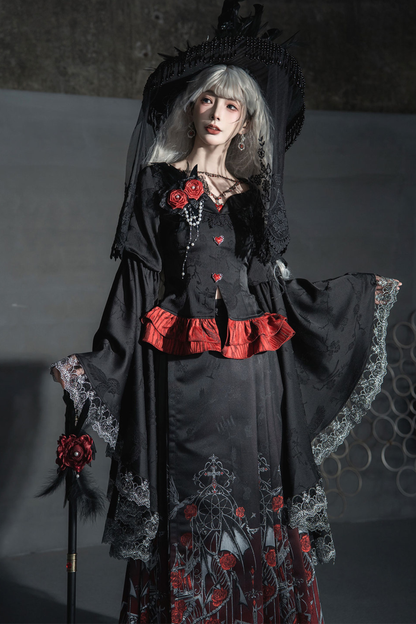 Gothic Gradient Gothic Skirt + Top + Cardigan + Shirt