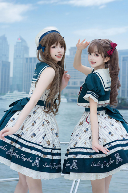 Jasmine Bear Marine Design Jumperskirt + Short Outerwear