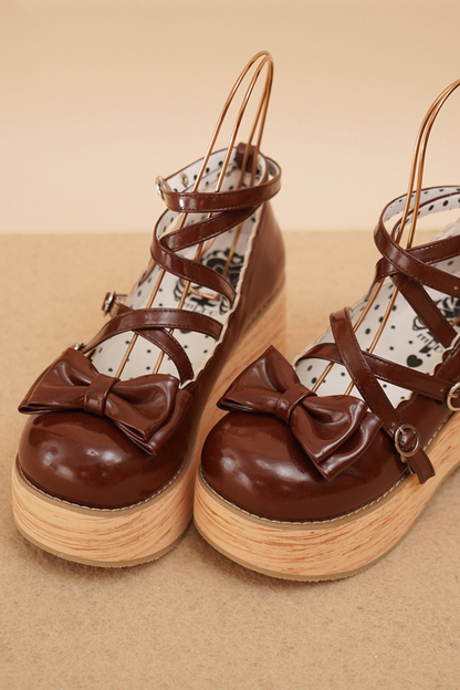 リボンフラットロリータシューズ