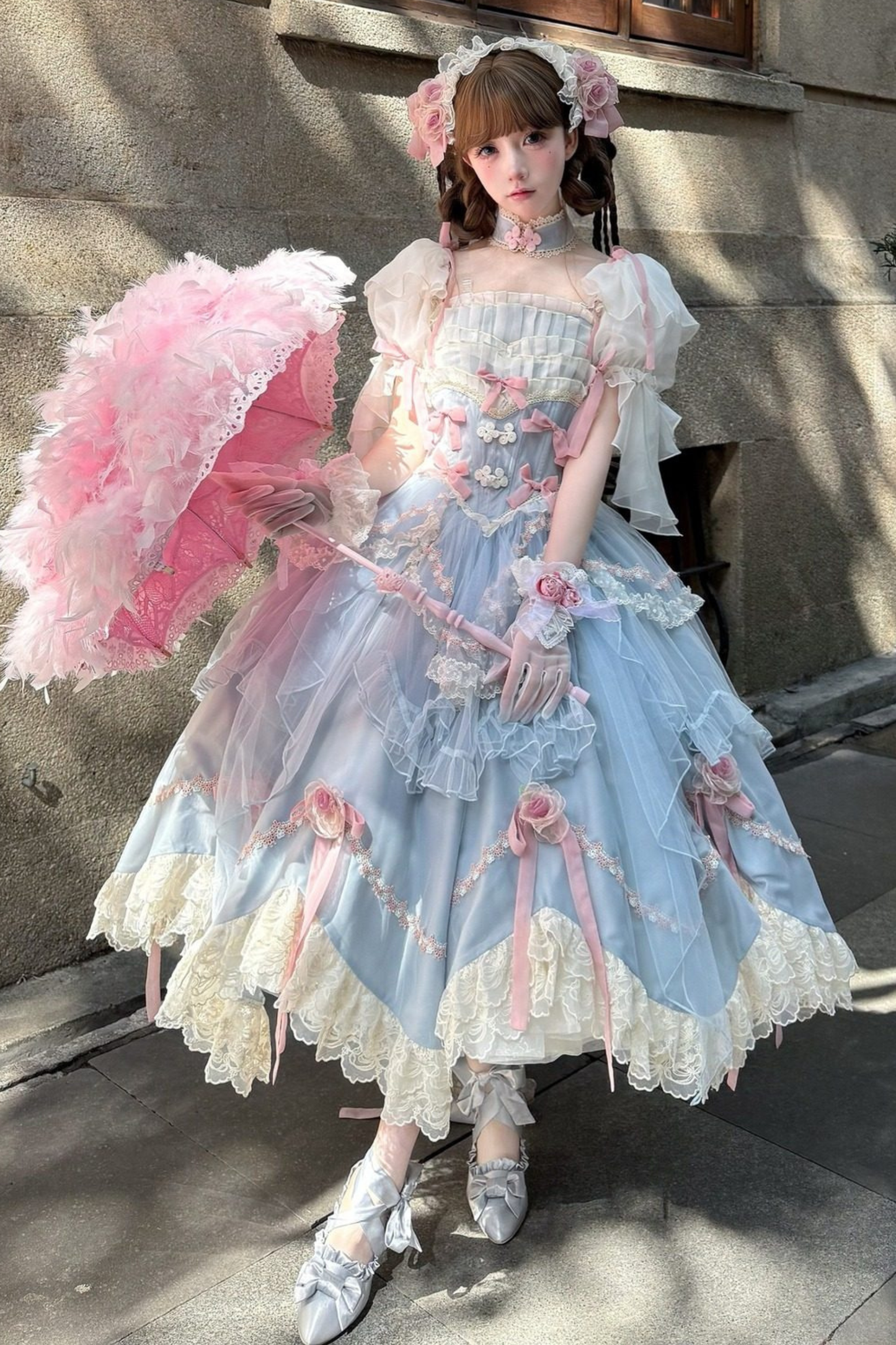 スイートプリンセスドレス+トレーン+ ベール +アクセサリー