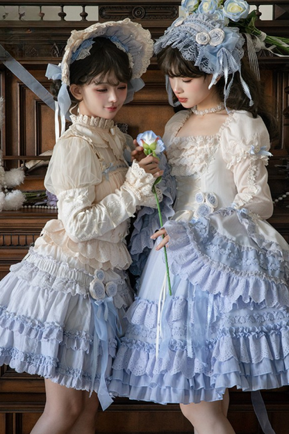 [Reservation Product] Frilled Gradient Princess Lolita Dress Set