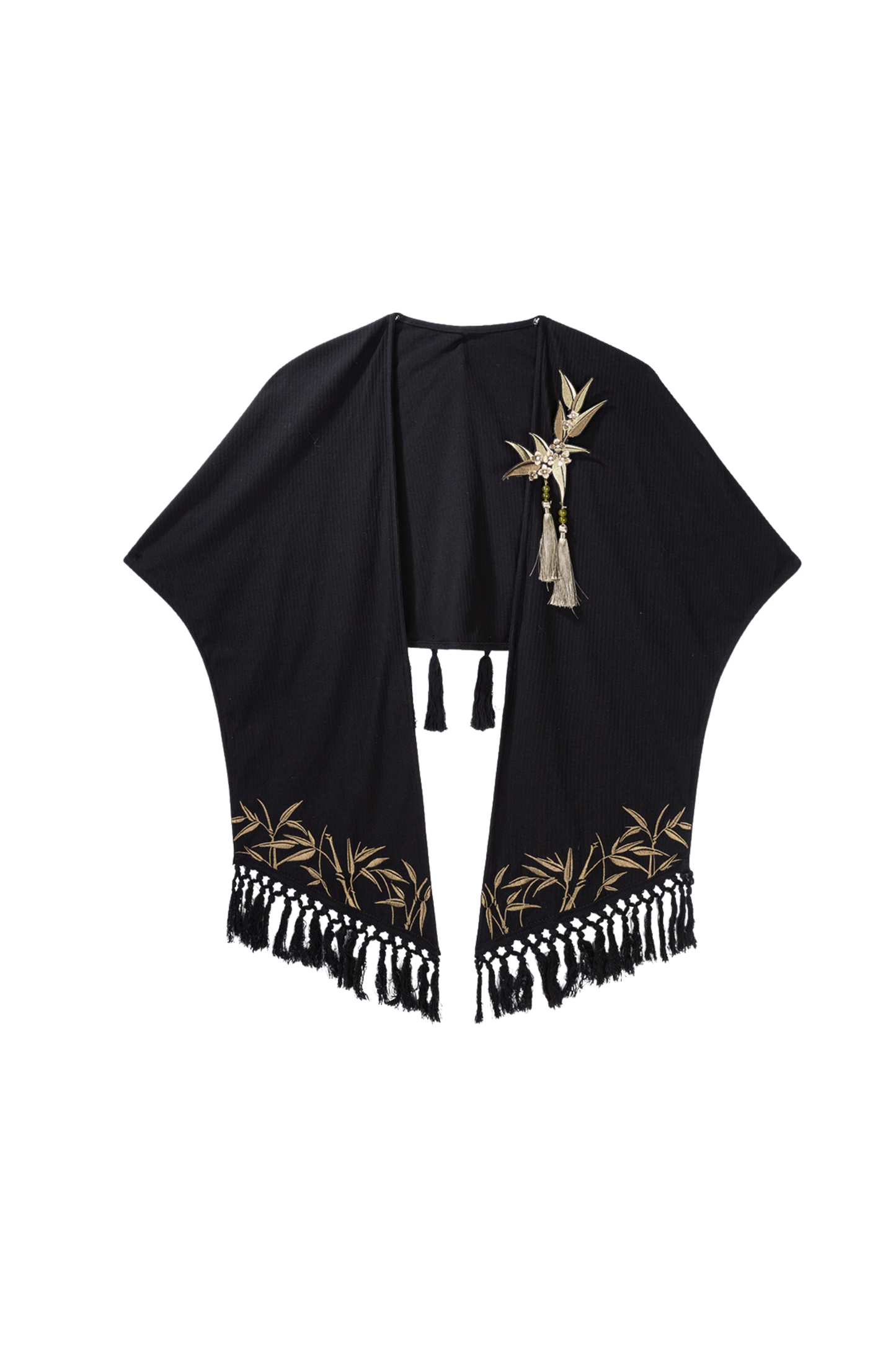 Chic Dark China Print Dress + Shawl