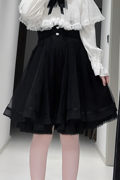 ファーフードマント+トップス+スカート