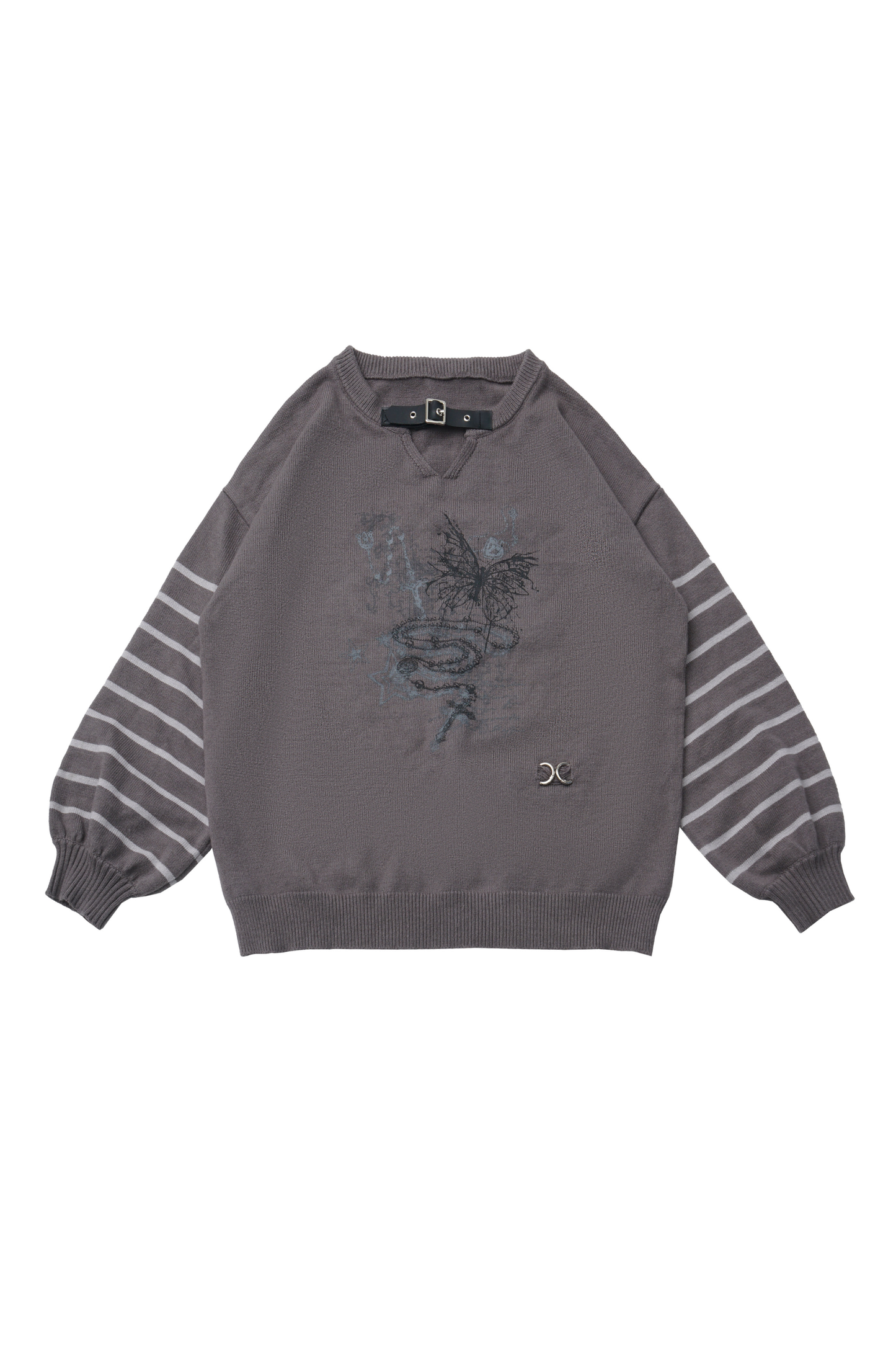 ストライプパッチワークデザインセーター