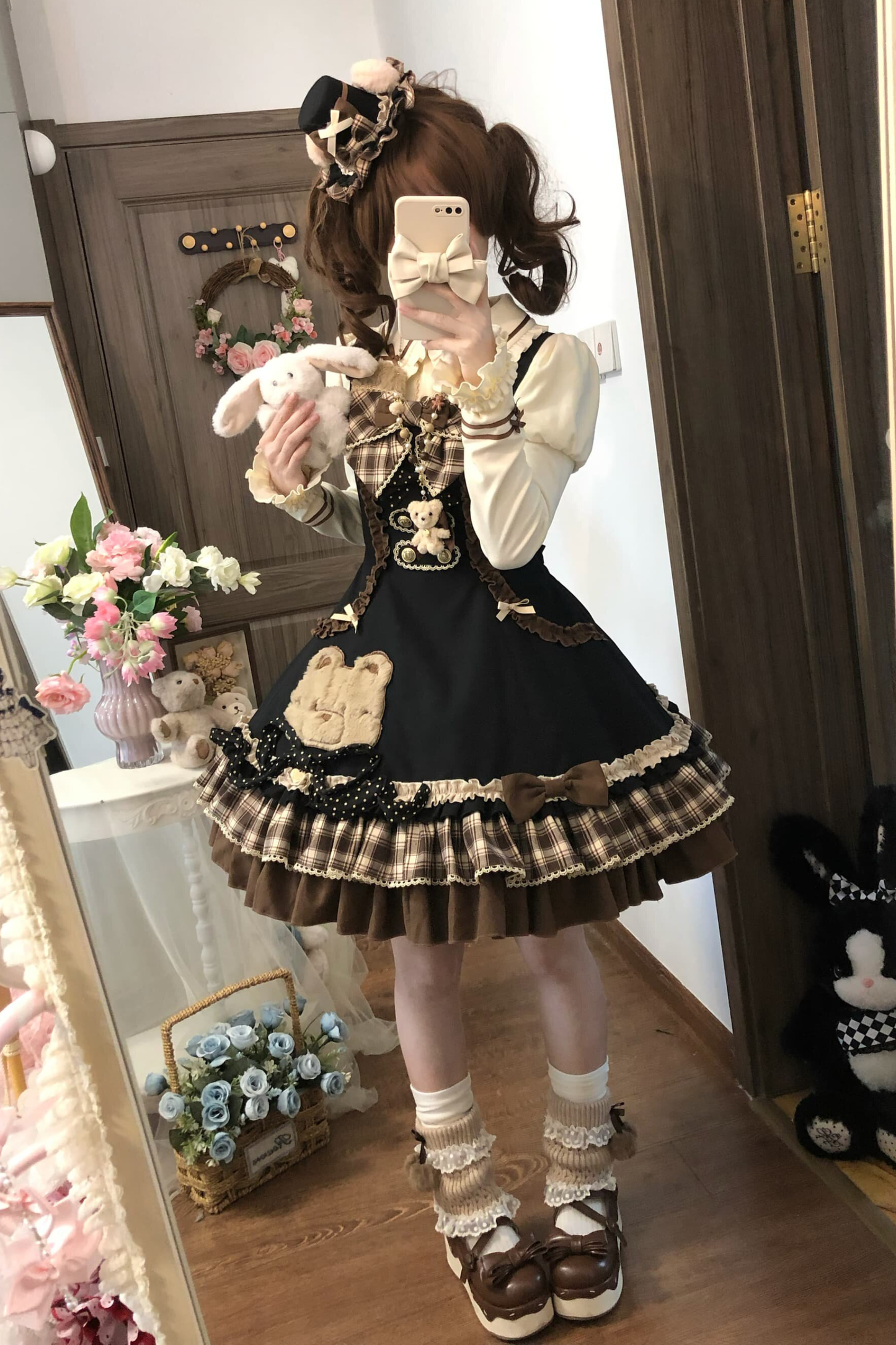 Bear Lolita Jumper Skirt + Top + Cape + Hat