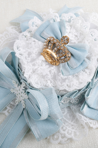 フリルアイスカラーロリータフラットハット+リボンクリップ+ヘアバンド+ハットクリップ