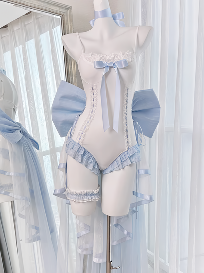 [May 10 reservation deadline] Lace-up Big Ribbon Fairy Swimwear