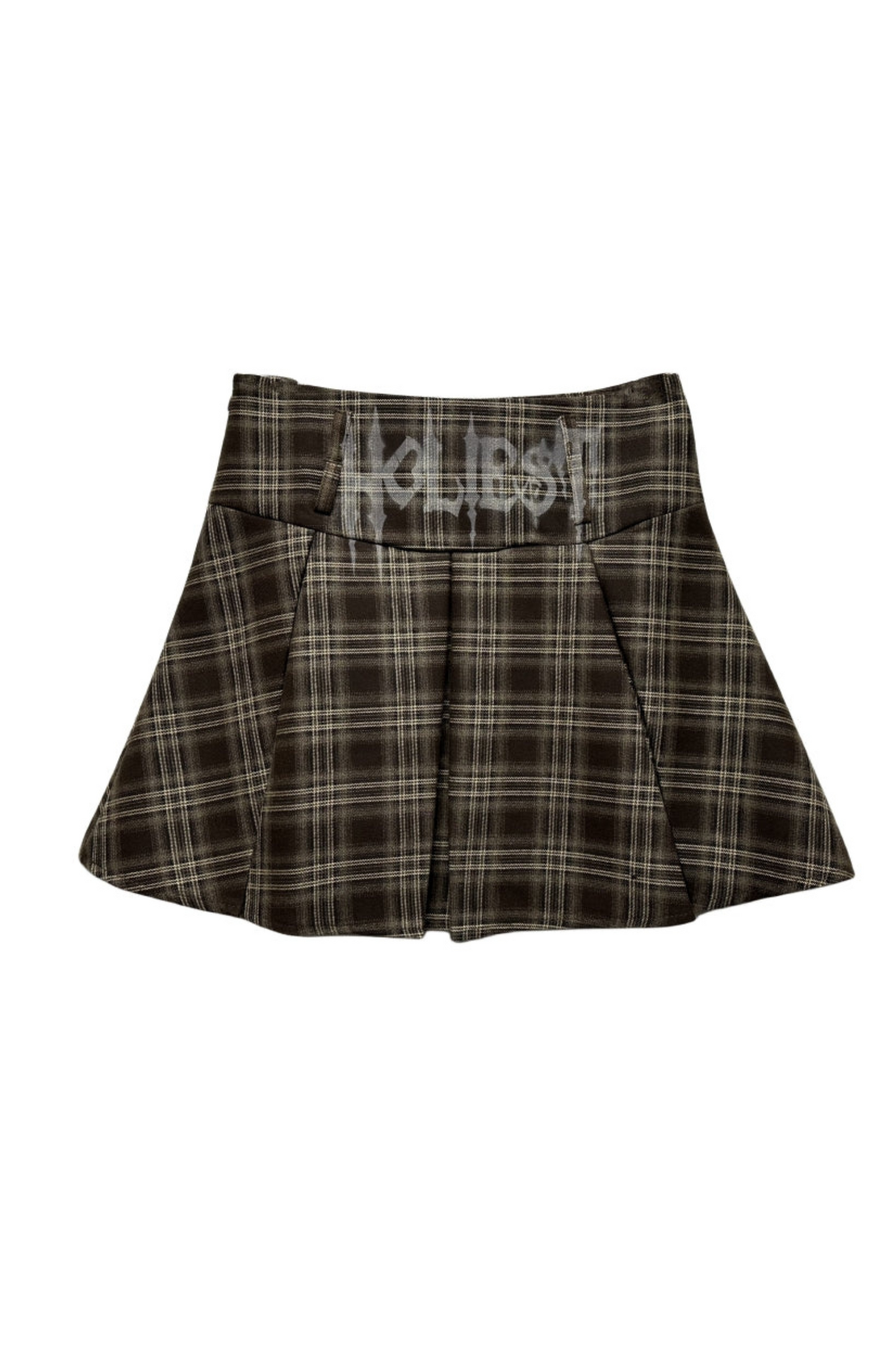 Vintage Check High Waist Skirt