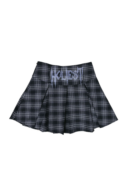 Vintage Check High Waist Skirt