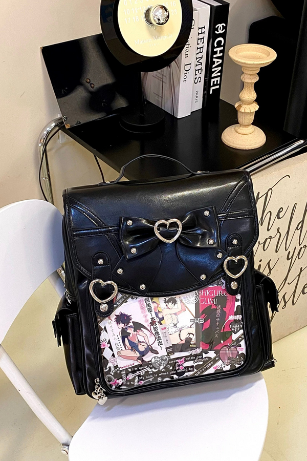リングハートリボンレザー痛バッグ