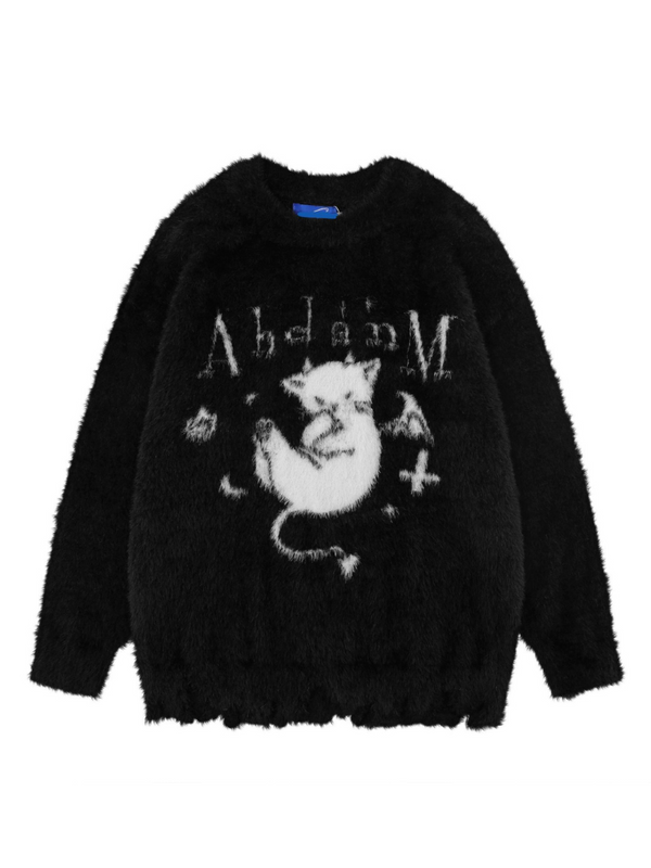 Dark Knight Cat Design Over Knit