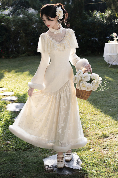 Rouge Snow Fishtail Dress + Flared Dress + Hat + Clip