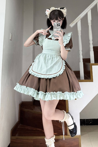 Mint Blackberry Lolita Dress + Apron + Tie
