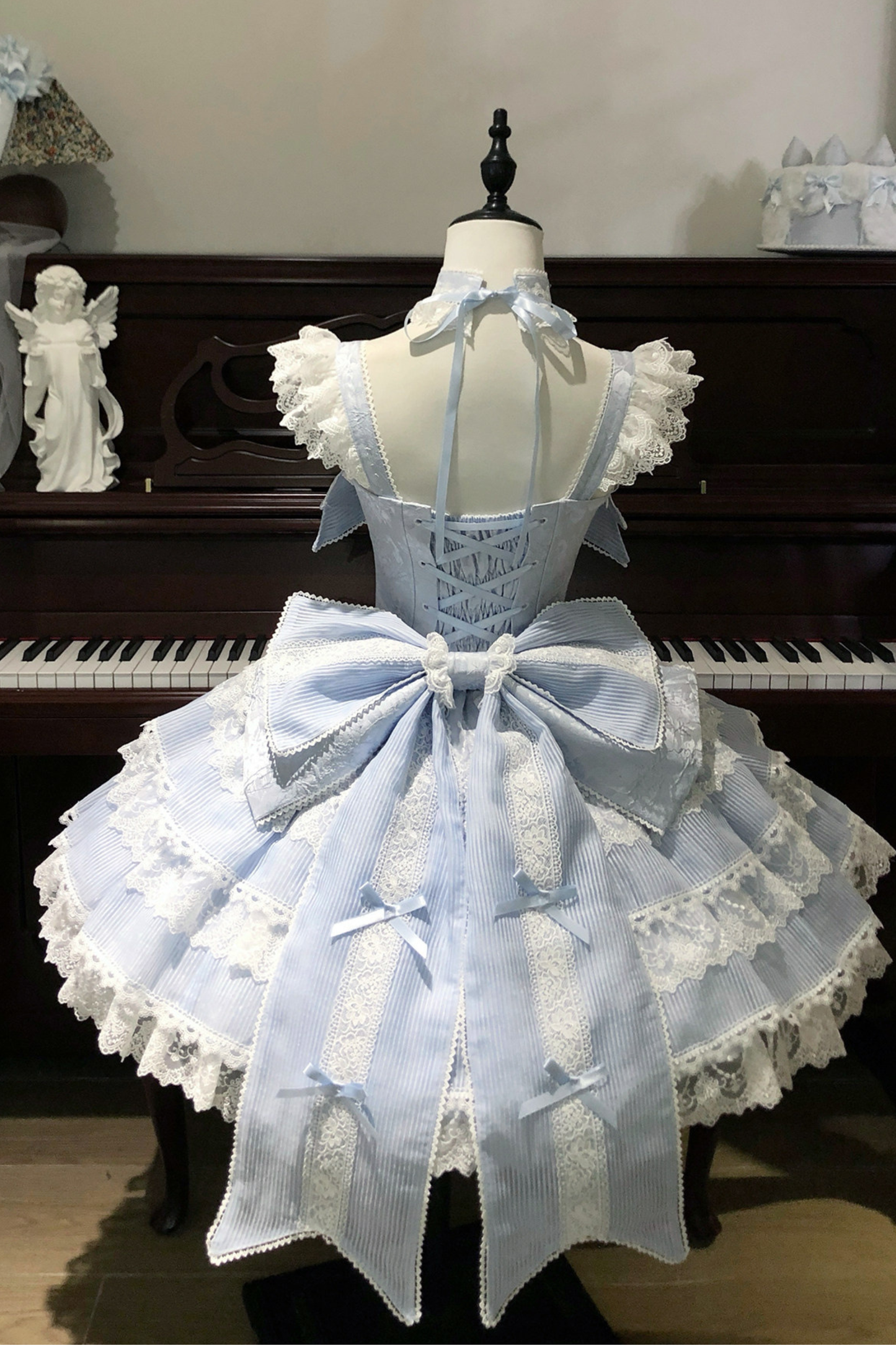 【予約商品】プリンセスバレエケーキロリータドレス+ヘアバンド+ネックレス+スリーブ+テール