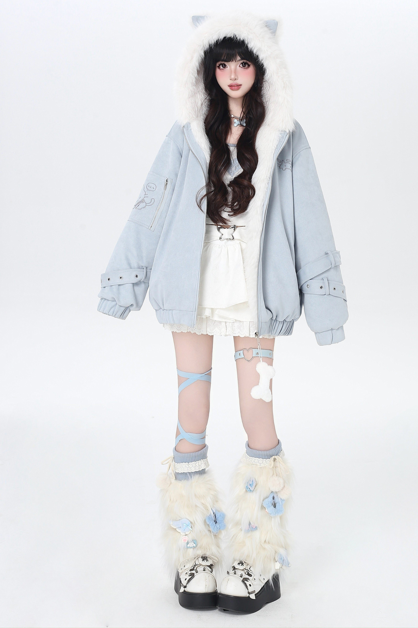 Cat Ear Hood Fur Jacket