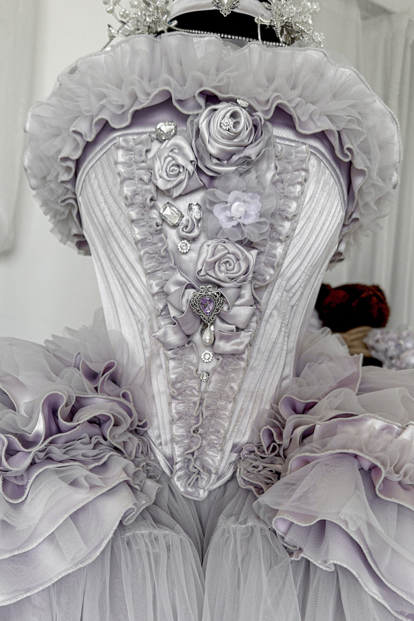 ビクトリアフラワーチューブトップス＋ショートスカート＋ロングスカート＋ガーゼスカート＋アームリング＋チョーカー