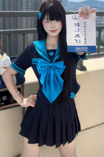 アニメーションヒロインセーラートップス＋プリーツスカート＋レッグカバー