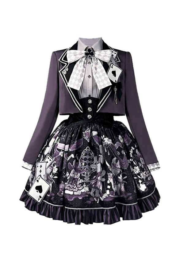 ナイトアリスマジックシアターロリータスカート+シャツ+ショートジャケット