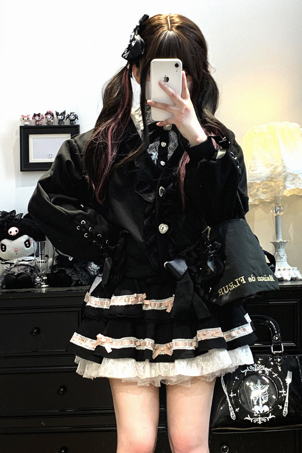 ルーズレースリボンボウカーディガン