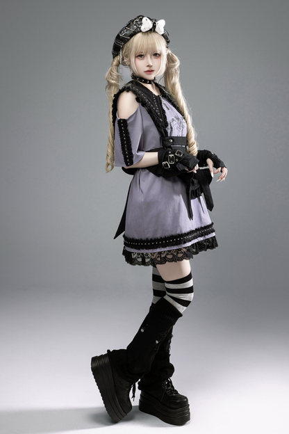 Witch Apprentice Subculture T-shirt Dress + Suspender Apron