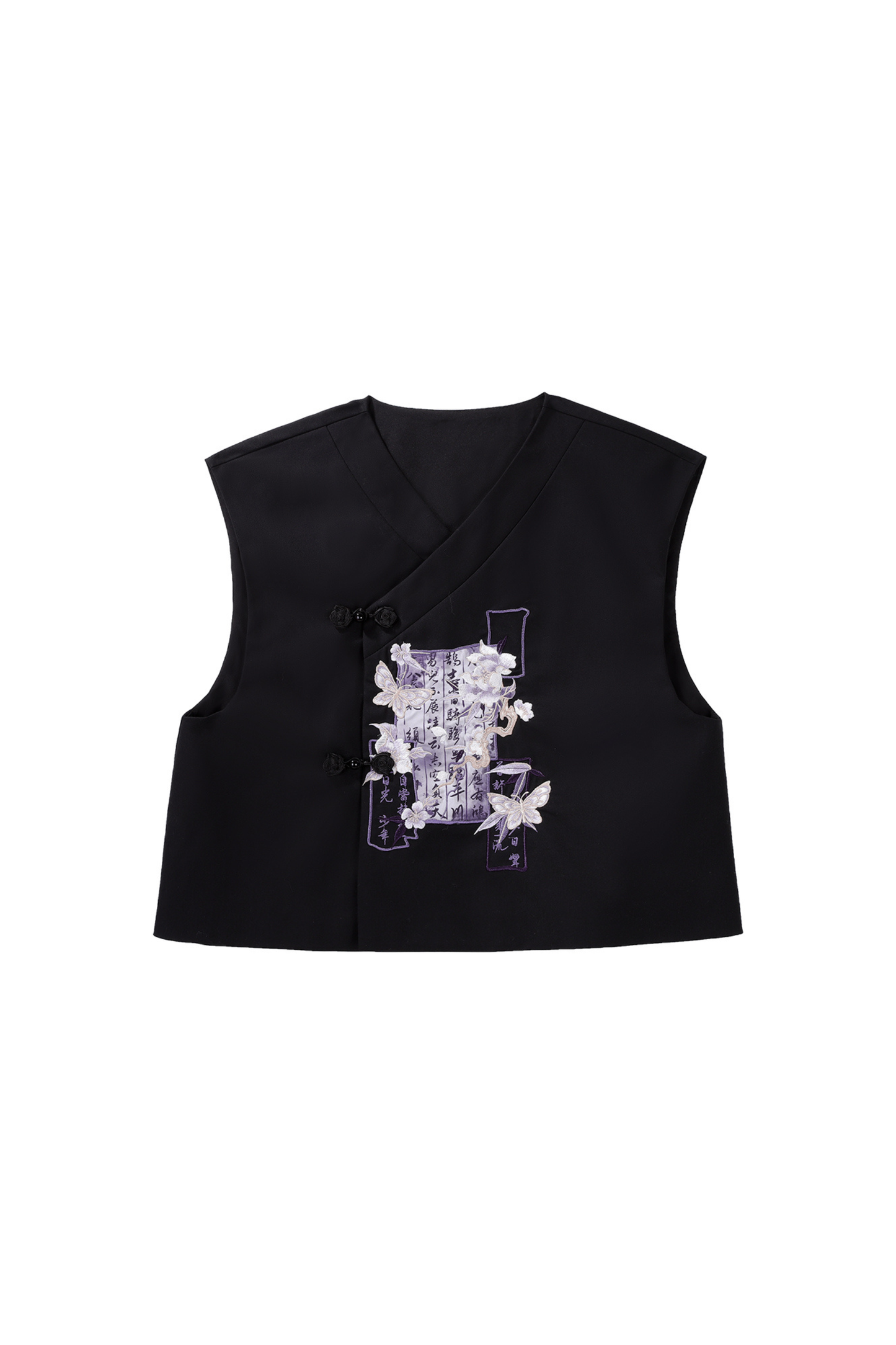 Dark china top + vest + shorts + necklace