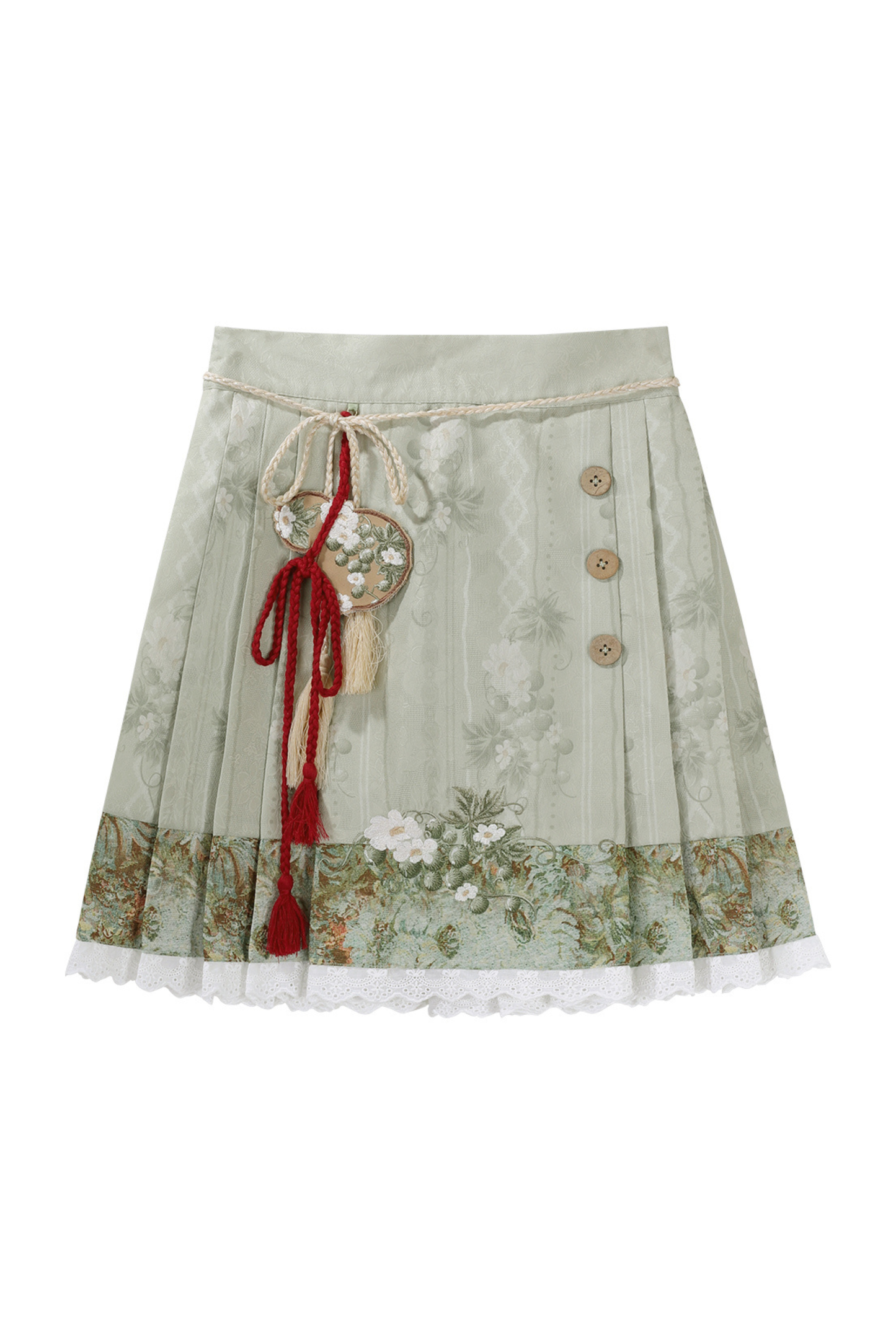 Forest China Vest + Blouse + Skirt