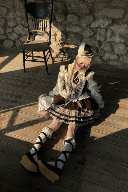 ヴェルベットフローラルレーススカート