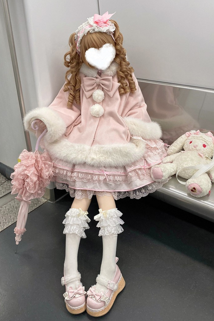 【12月18日予約締切】猫耳ファーフーディーケープコート