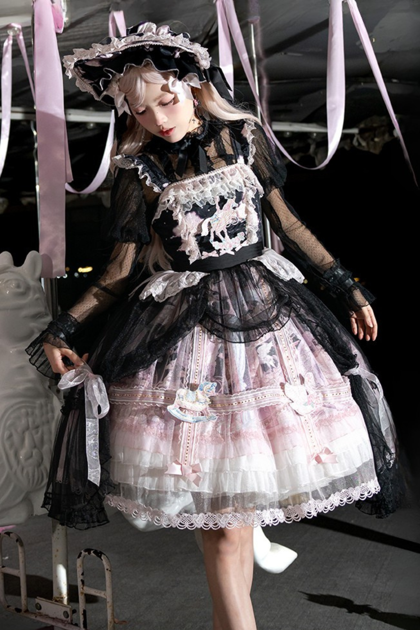 【予約商品】ペガサスガーデンチュールカーテンバードケージサスドレス＋ボンネット