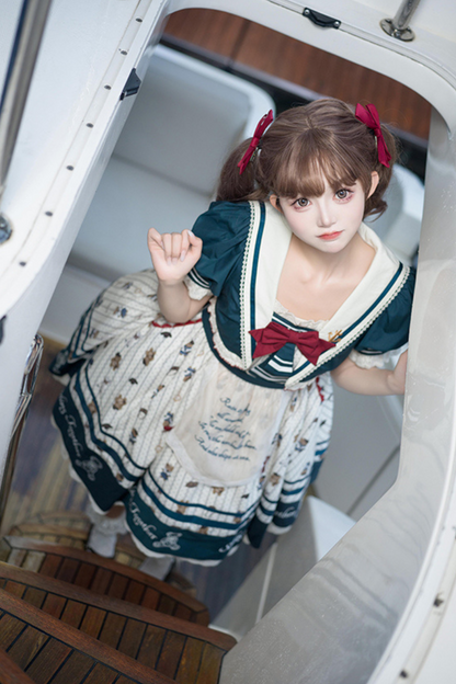 Jasmine Bear Marine Design Jumperskirt + Short Outerwear
