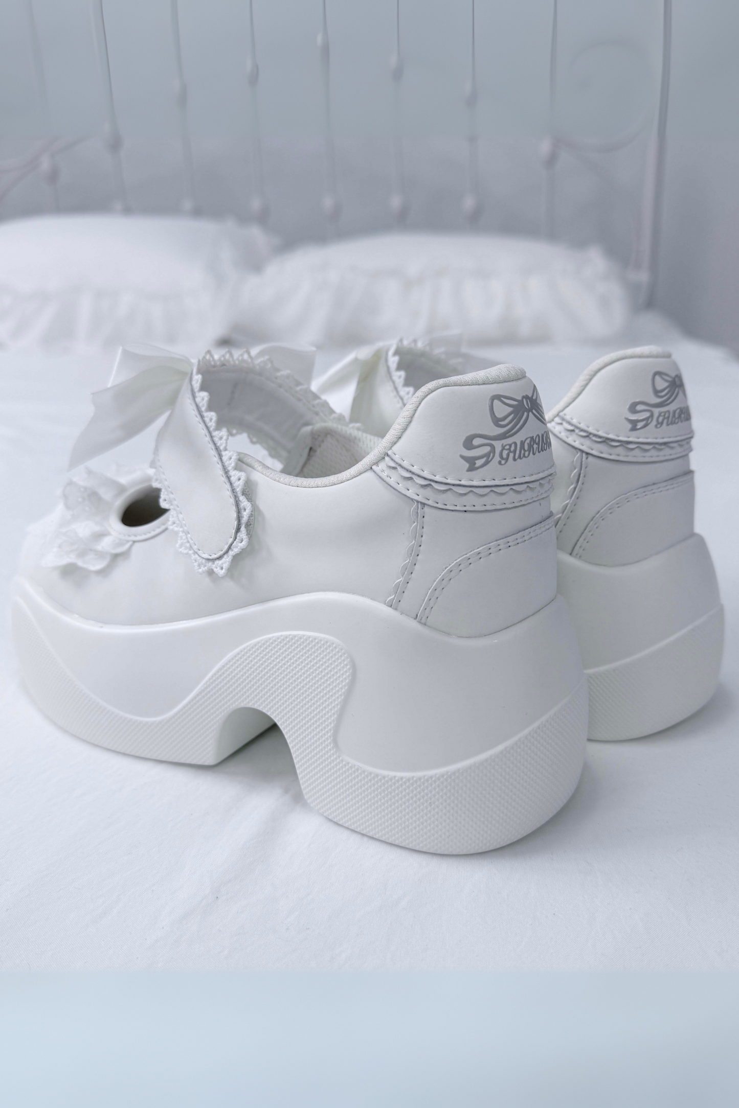 Girly Lace Ribbon Sneakers