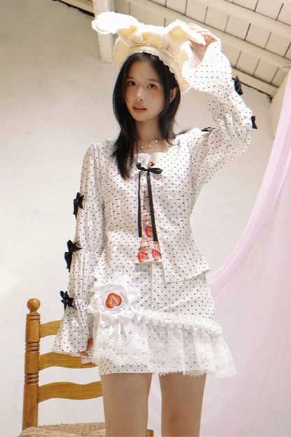 Polka Dot Plaid Blouse