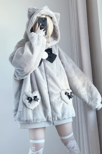 猫耳ぬいぐるみフードジャケット