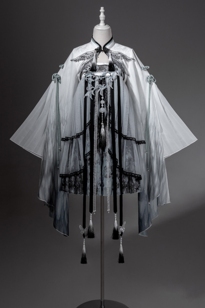 ダークチャイナドレス+ビッグスリーブケープ+チャイナトップス+スカート+キャミソールドレス+レッグウォーマー