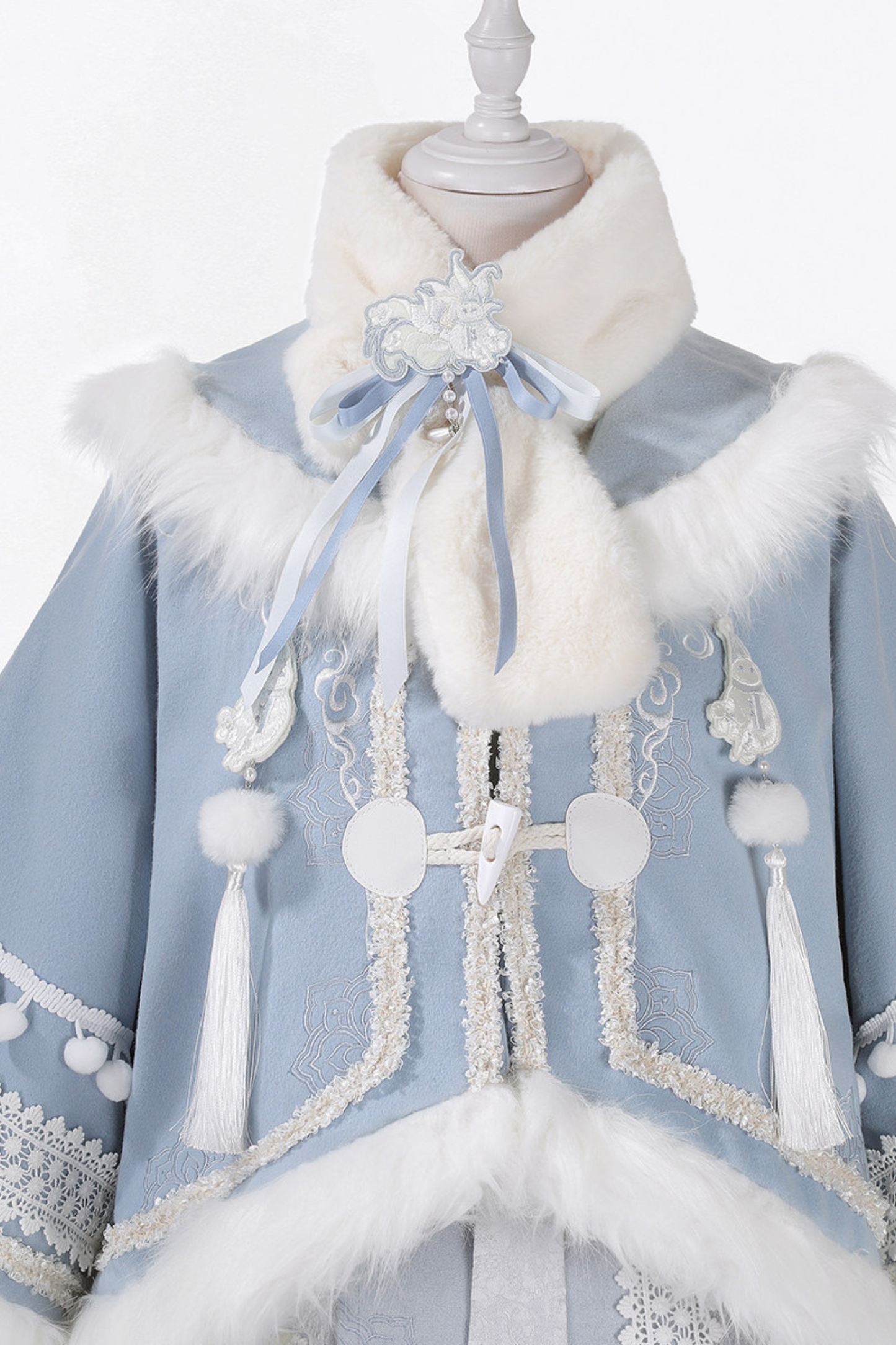 チャイナスノーロリータジャケット+トップス+スカート+スカーフ