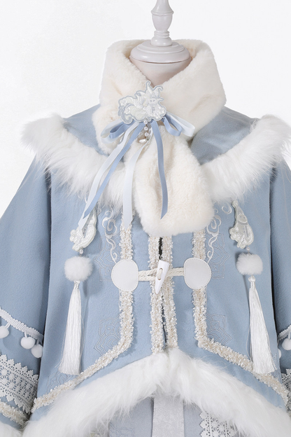 チャイナスノーロリータジャケット+トップス+スカート+スカーフ