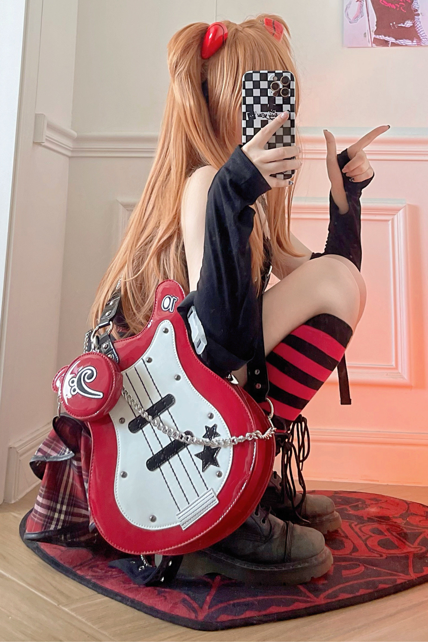 Dark Pop Color Blocking Crossbody Bag